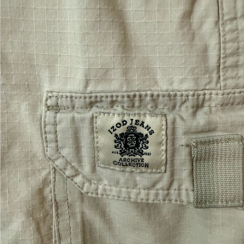 Izod Cargo Shorts Mens 34 Gray Cotton Utility Casual Y2K Outdoor - Picture 9 of 9